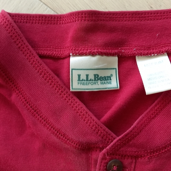 US made L.L.Bean short sleeve Henley shirt Men's M - Picture 4 of 10